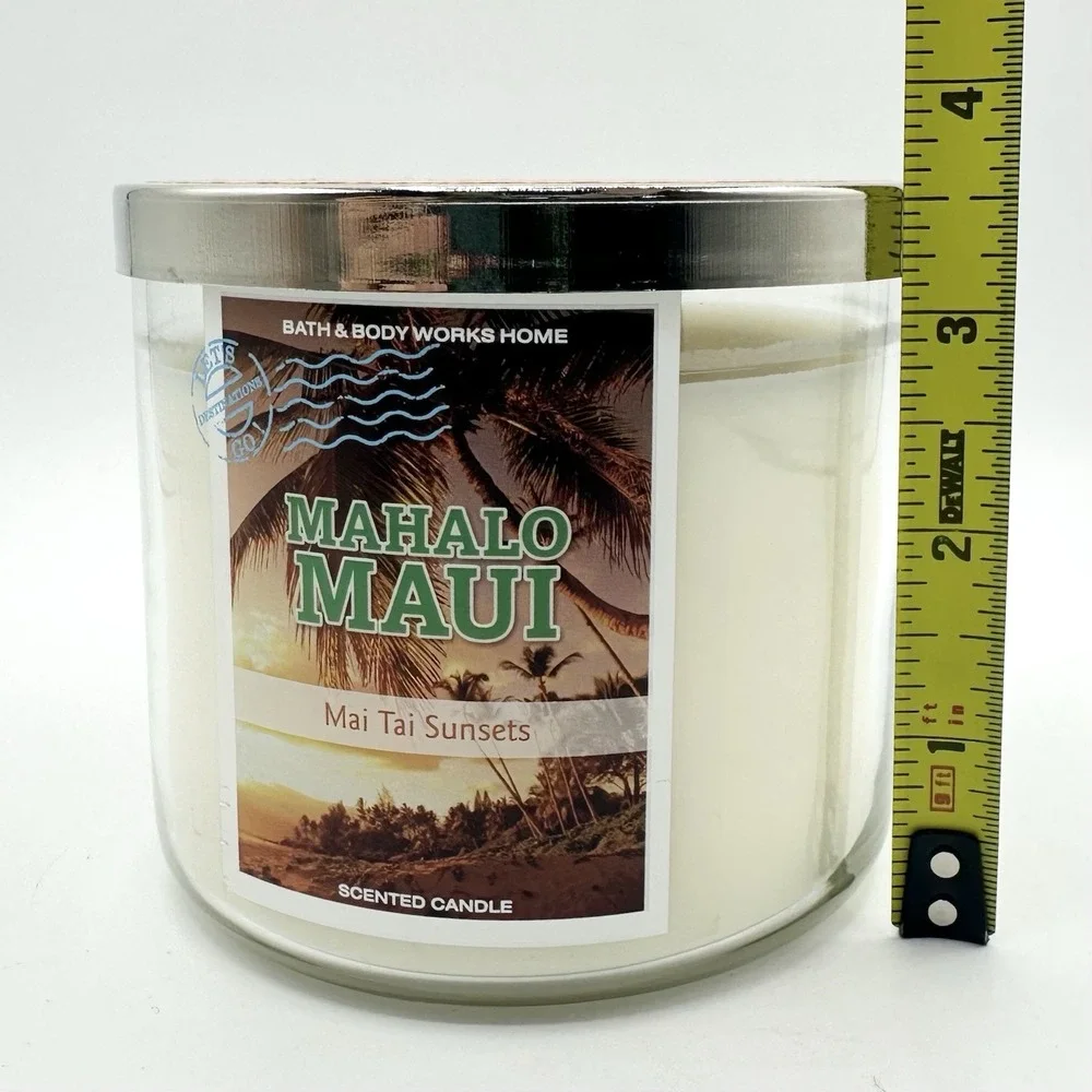 Bath & Body Works 3 Wick Candle 14.5oz Mahalo Maui Mai Tai Sunsets HTF